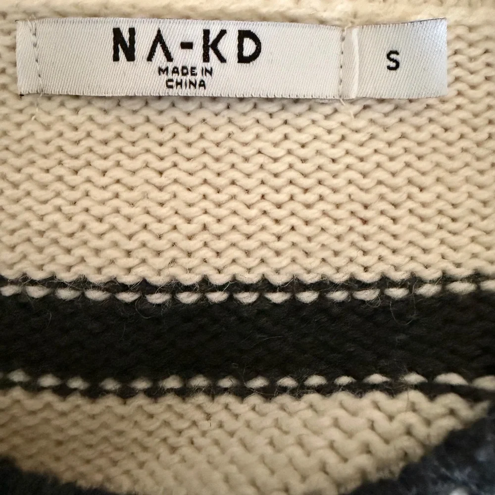 NAKD Classic Cream and Black Striped Women's Sweater SIZE SMALL
